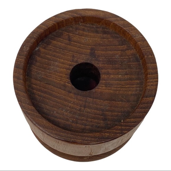 Vintage Mid Century Modern Kalmar Teak Wood Candle Holder Hurricane Lamp Base - Picture 2 of 4